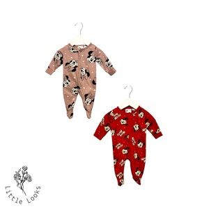 ⭐️ 5/$30 H&M Kids Disney Minnie Mouse Sleeper Bundle (2x) size NB
